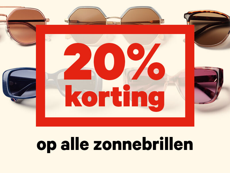 20% korting op zonnebrillen